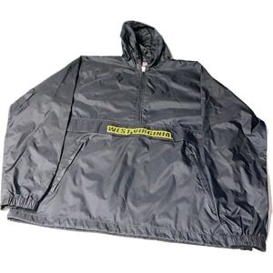 Vintage Champion Half Zip Navy‎ Blue Windbreaker L West Virginia College NCAA